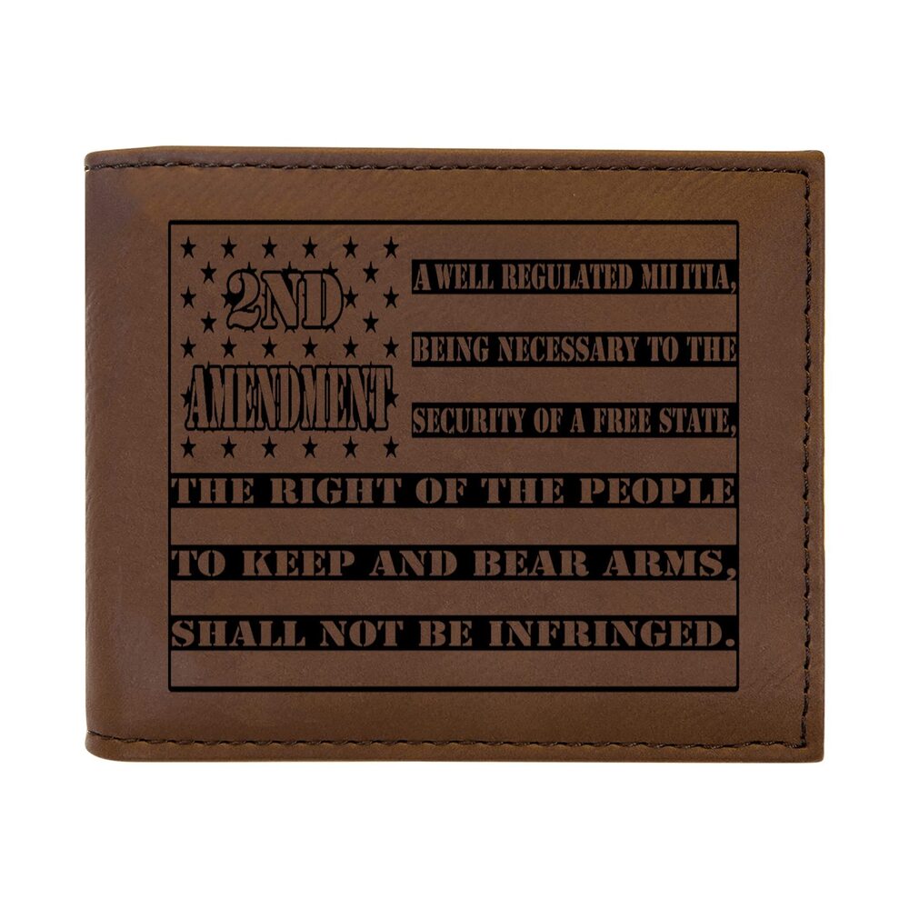 1943 Usa American Flag 2nd Ammendment Constitution 'S Leather Bifold Wallet